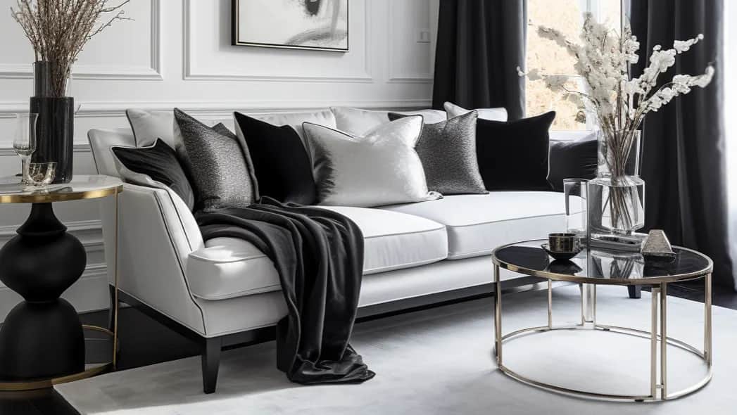 Jakie dodatki wybrać do biało-czarnego salonu? 10 inspiracji